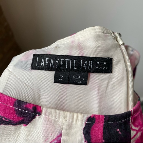 Lafayette 148 New York Pink Floral A-Line Skirt - Picture 2 of 6